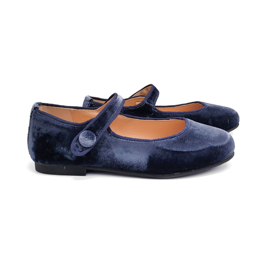 Ruth Secret Indigo Blue Velvet Mary Jane 1004