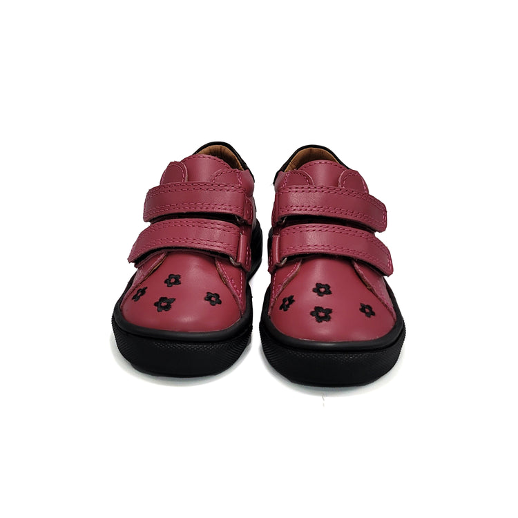 Atlanta Mocassin Rasberry Flowers Velcro Sneaker 152