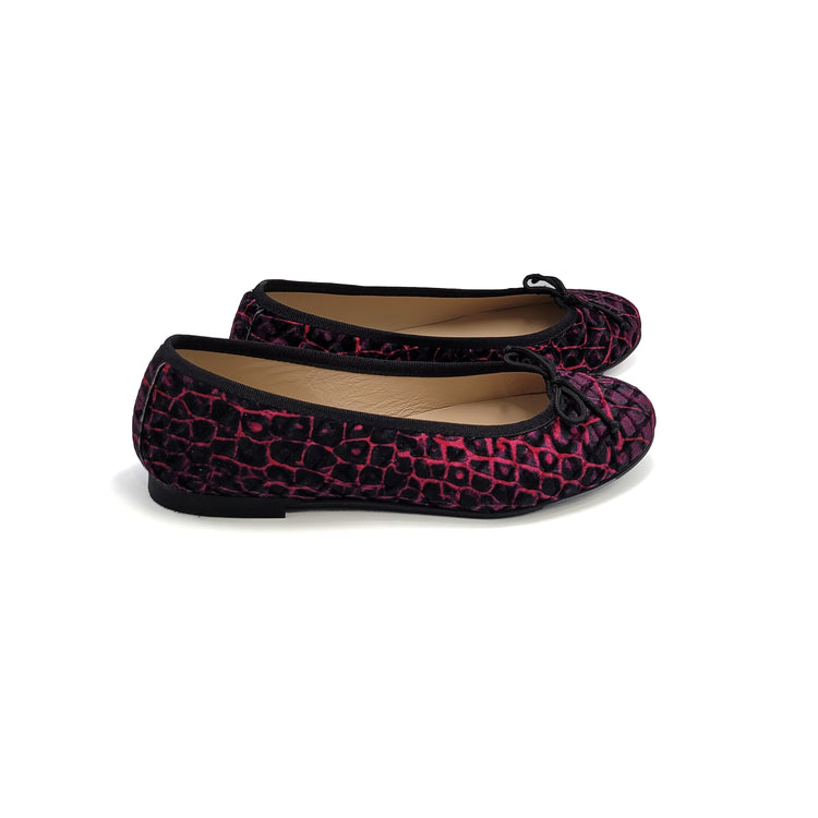 LMDI Black Fuchsia Velvet Ballet Flat SS2462