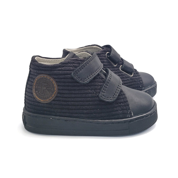 Falcotto Michael Black Corduroy Velcro Sneaker