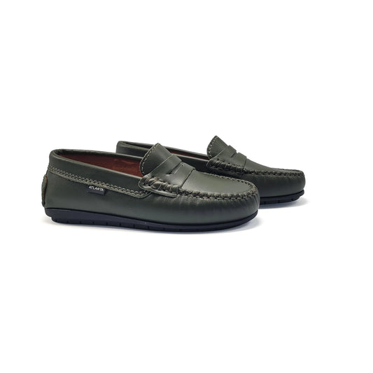 Atlanta Mocassin Military Green Penny Loafer 032