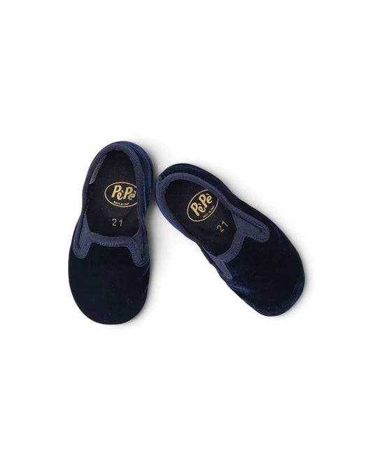 Pepe' Navy Velvet Soft Smoking Slip On