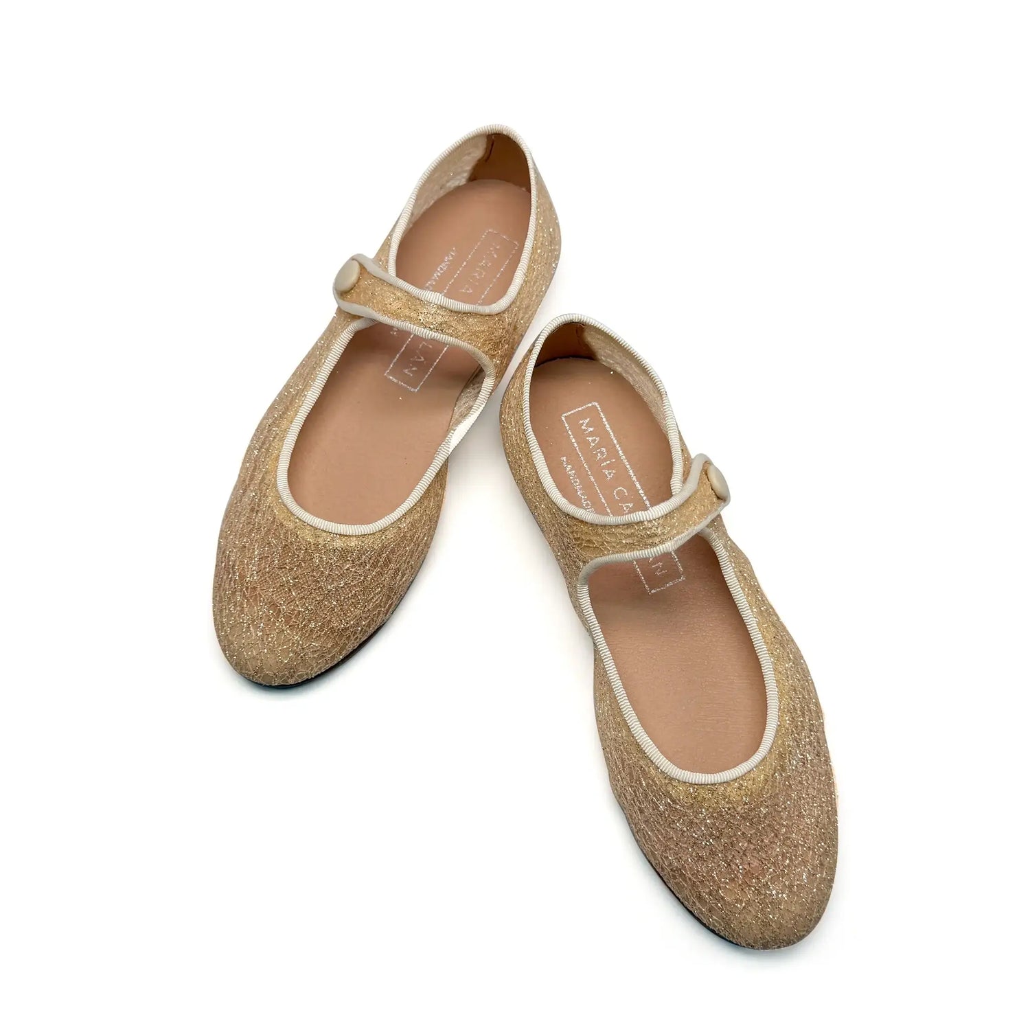 Maria catalan gold shimmer mary jane wedding shoes fast shipping