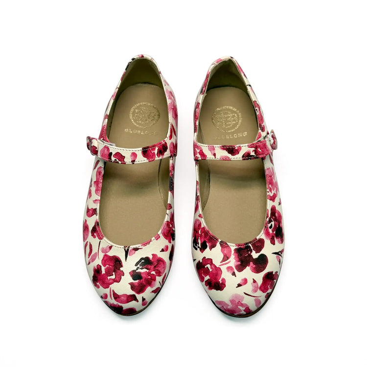 Blublonc ciara pink flower mary jane shoes fast shipping