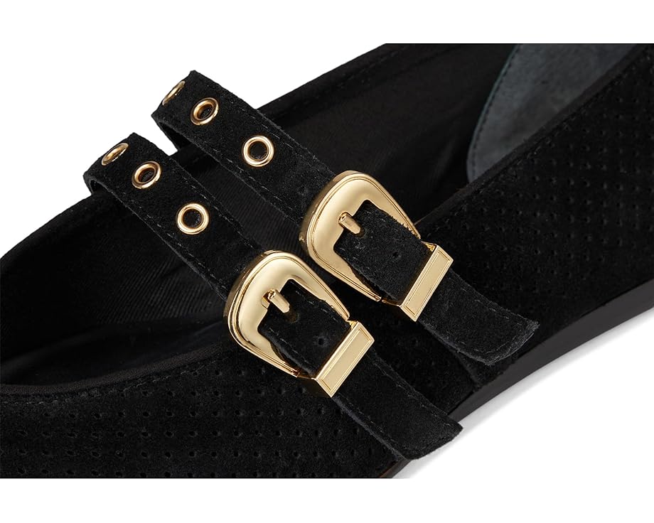 Dolce Vita Bayle Onyx Black Suede Perforated Double Strap Mary Jane