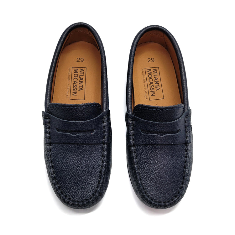 Atlanta Mocassin Navy Grain Penny Loafer 032