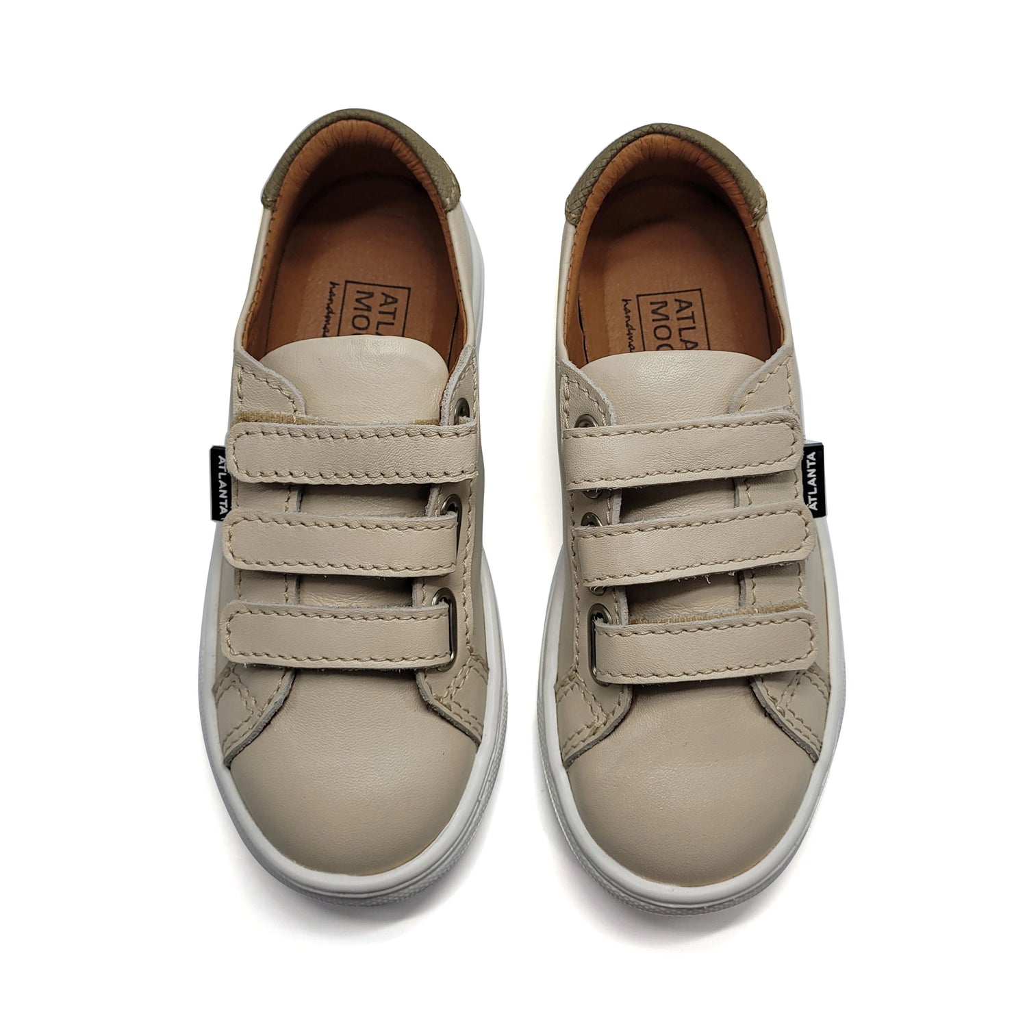 Atlanta Mocassin Sand Olive Velcro Sneaker 523