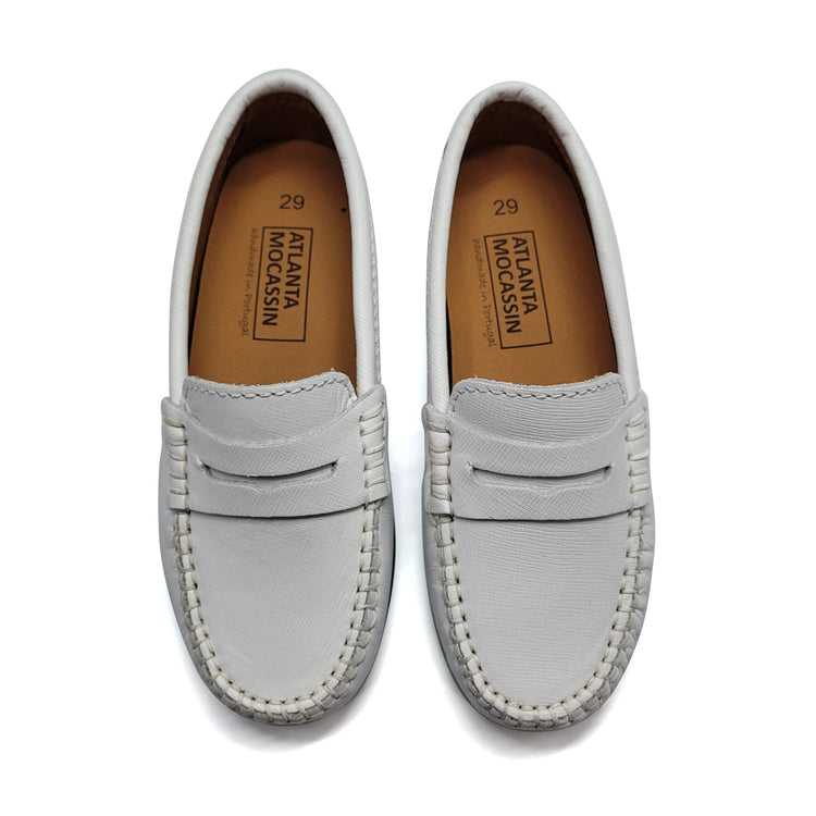 Atlanta Mocassin White Safiano Penny Loafer 032