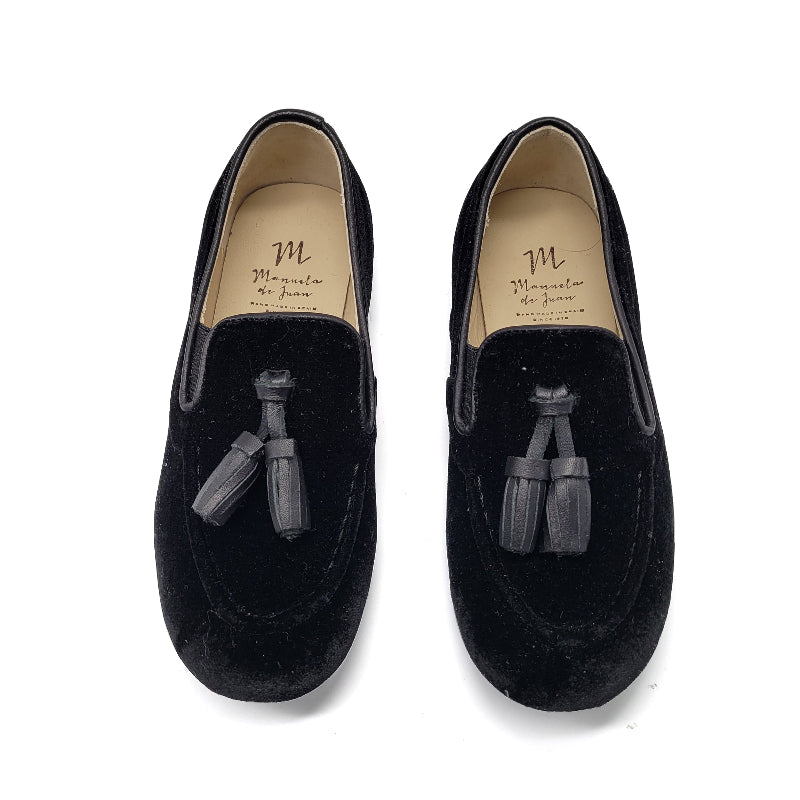 Manuela-De-Juan-Black-Velvet-Tassel-Slip-On-BOYS