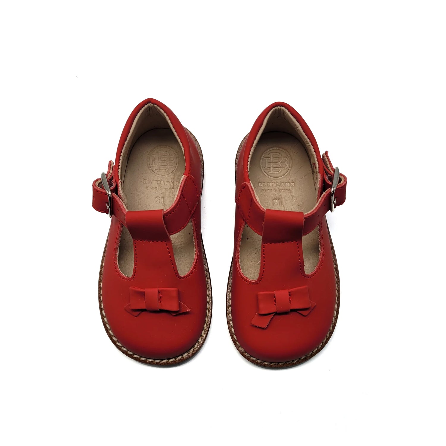Blublonc Shir Red Gum Bow T-Strap First Walker