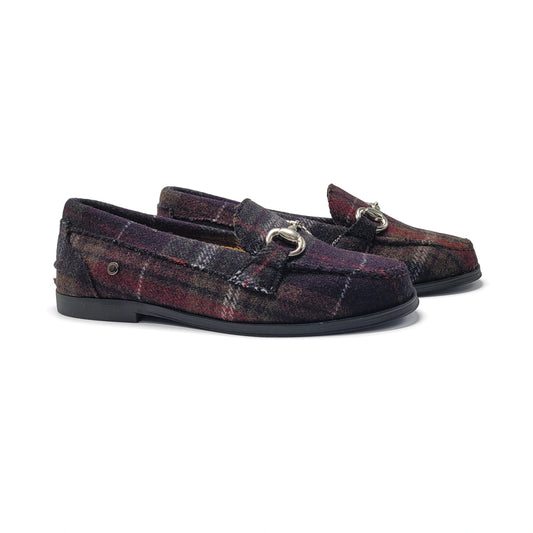 Confetti Burgundy Plaid Chain Loafer 6440