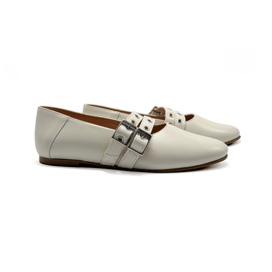 Maria Catalan Porcelain (Off White) Two Strap Mary Jane