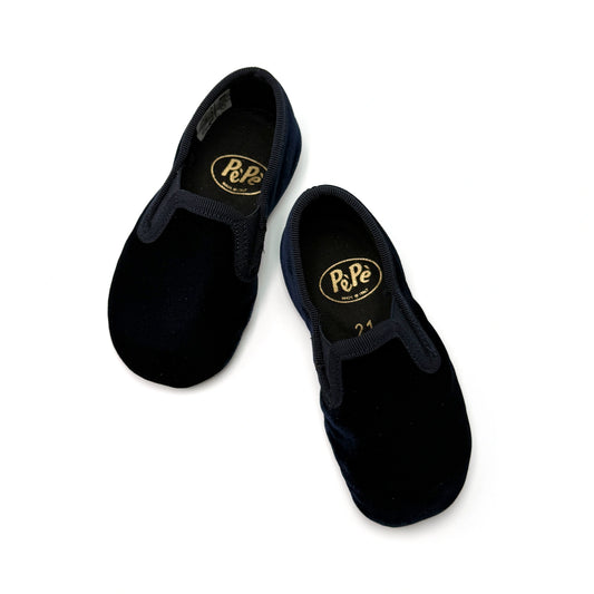 Pepe' Navy Velvet Soft Smoking Slip On