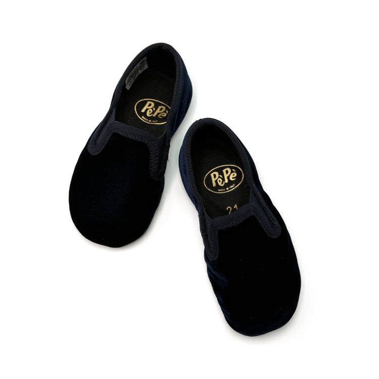 Pepe' Navy Velvet Soft Smoking Slip On