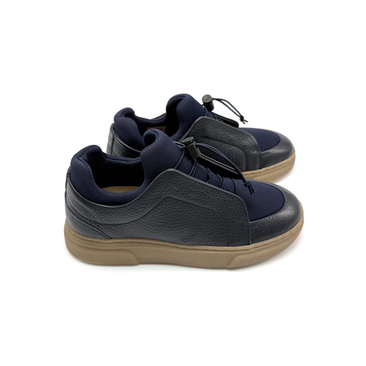 navy leather no tie sneaker