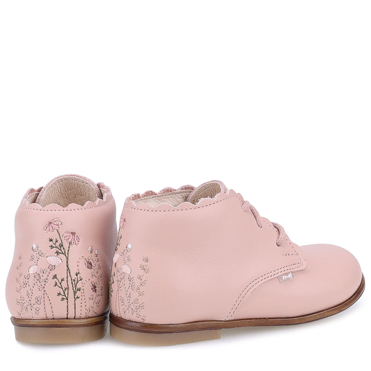 Emel Nude Pink Flower Baby Shoe 1440