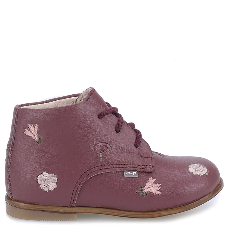 Emel Plum Embroidery Baby Bootie E1426