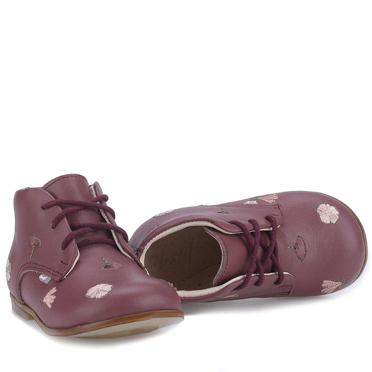 Emel Plum Embroidery Baby Bootie E1426