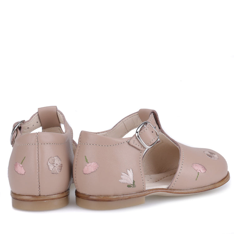 Emel Taupe Embroidery Baby Sandal E2208