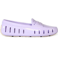 Purple flat shoe on a white background