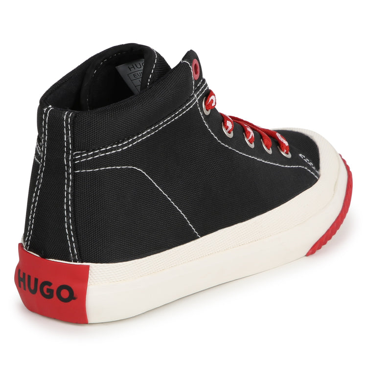 Hugo Black Candy Cane Lace Hi Top Sneaker G00099