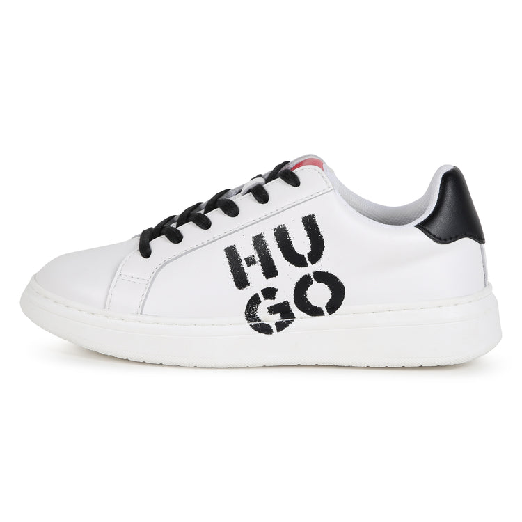 Hugo Boss White & Black Graffiti Lace Sneaker G00244