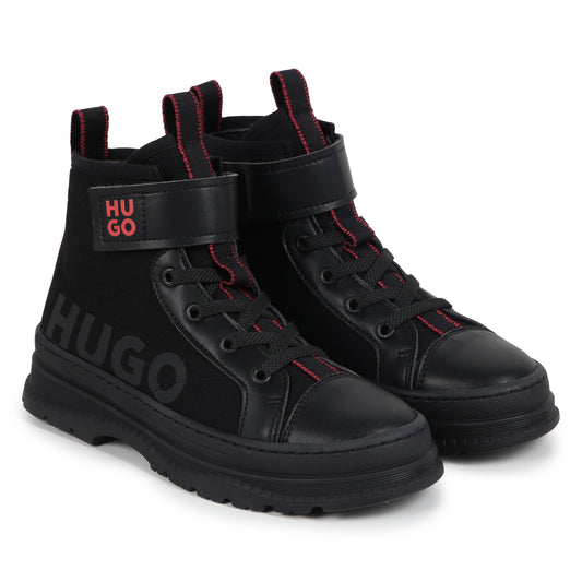 Hugo Black Red Detail High-top Sneaker -G00247