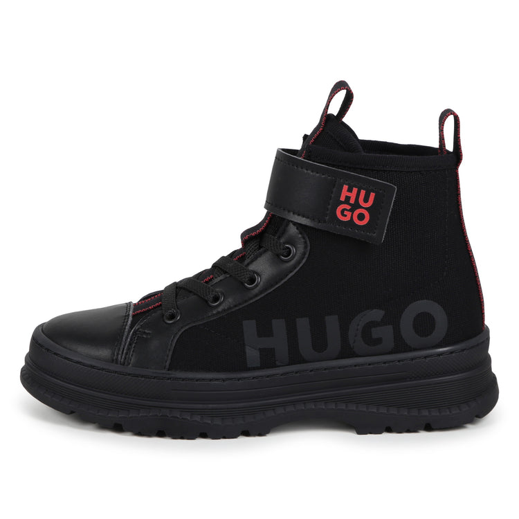 Hugo Black Red Detail High-top Sneaker -G00247