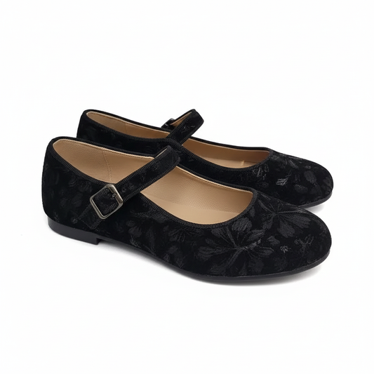 LMDI Flavia Black Floral Mary Jane