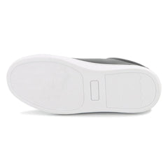 black sneaker with white sole on a white background