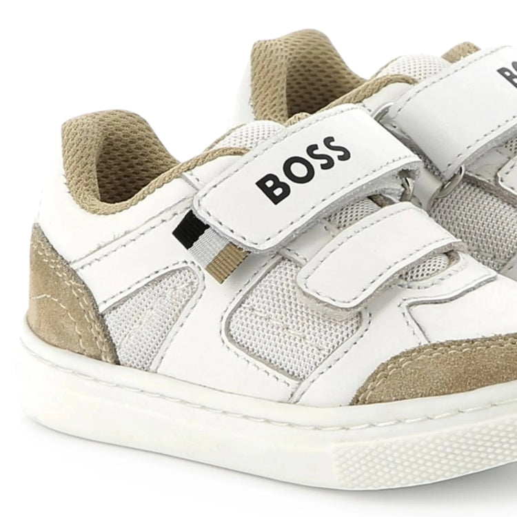 Hugo Boss White Camel  Velcro Sneaker J52163