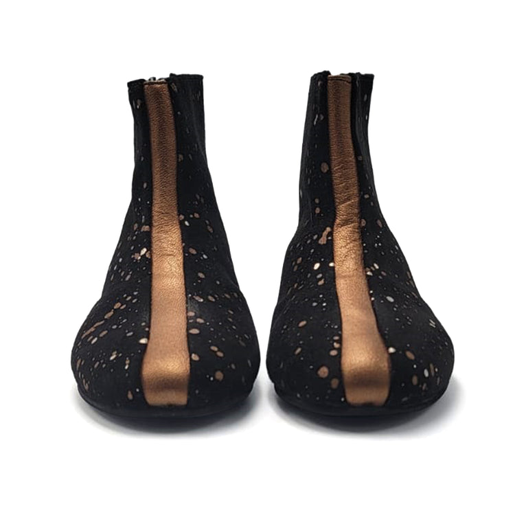 Sonatina Helen Black Gold Speckled Zipper Bootie