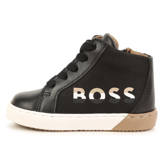 Hugo Boss Black Tan Lace Hi Top Sneaker J09204