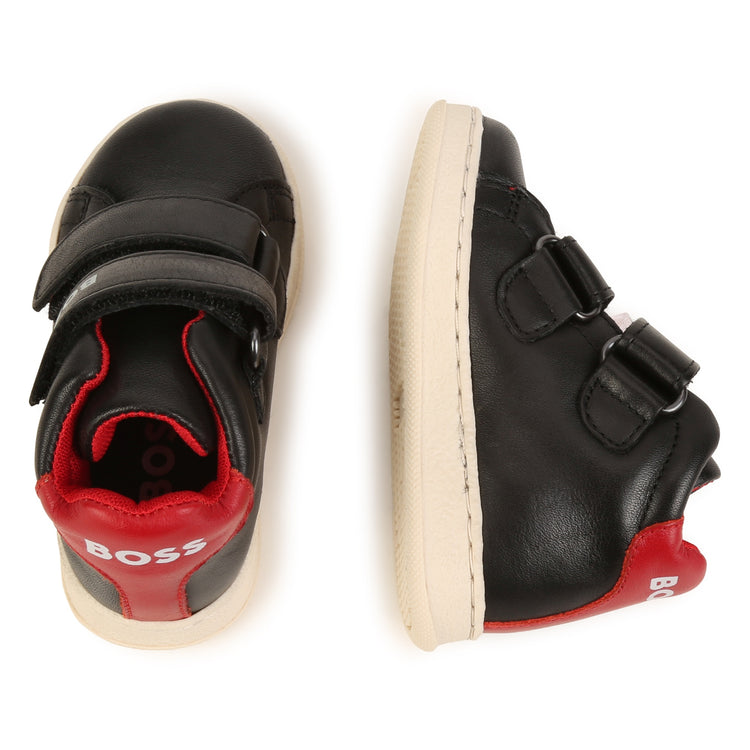 HUGO BOSS Black Red Velcro Sneaker J09207