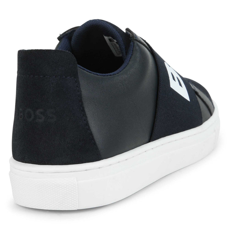 Hugo Boss Navy Suede & Leather Slip on Sneaker J29263