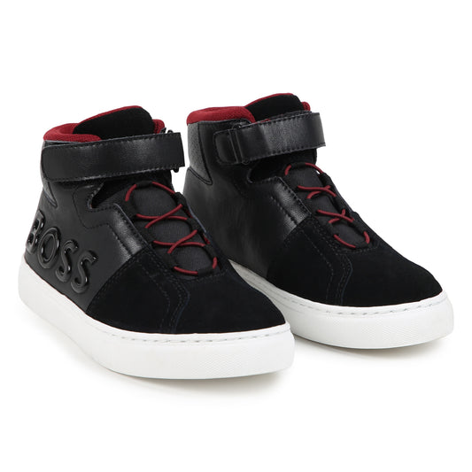 Hugo Boss Black Red Velcro High Top Sneaker J51317