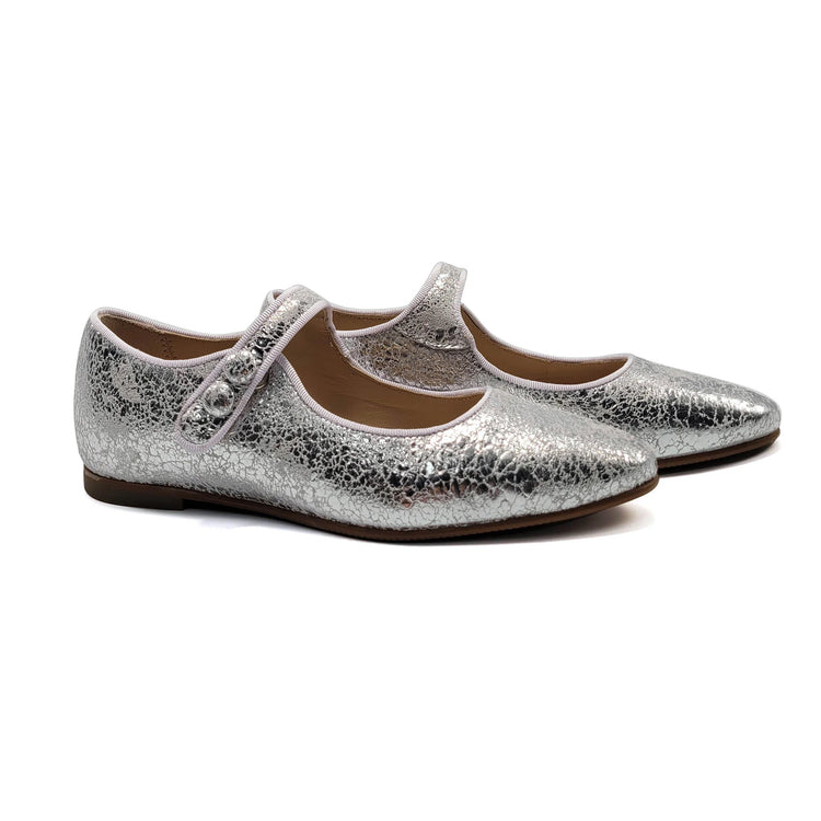 silver wedding shoe