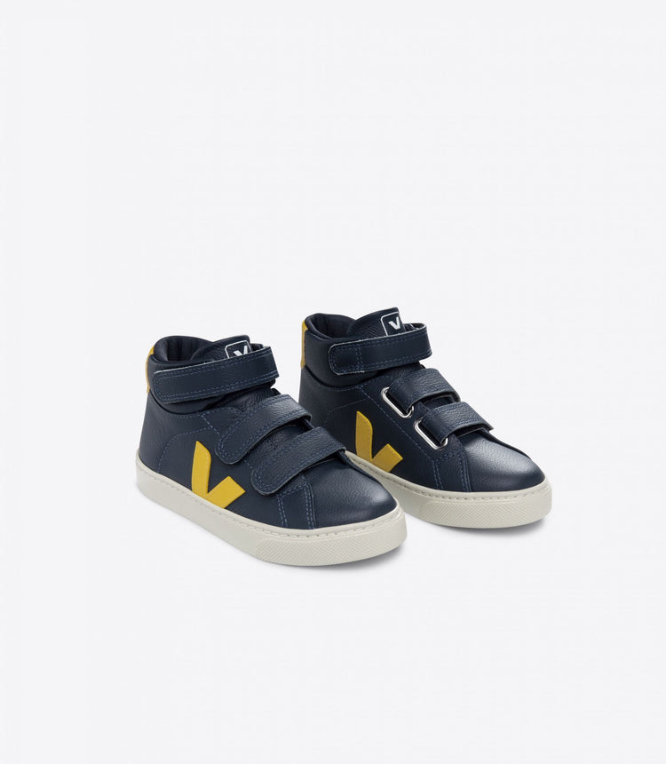 Veja Cobalt Yellow (Dark Navy) Velcro Hi Top Sneaker V10H
