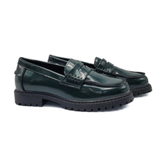 Mamelina Hunter Green Chunky Penny Loafer 1228