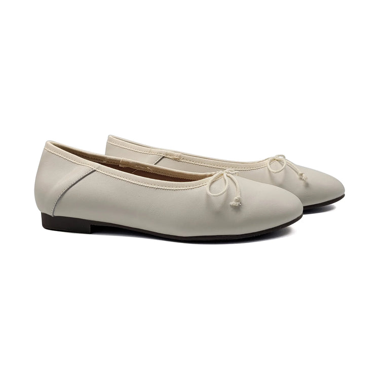 Mamelina Ivory Bow Ballet Flat 1896