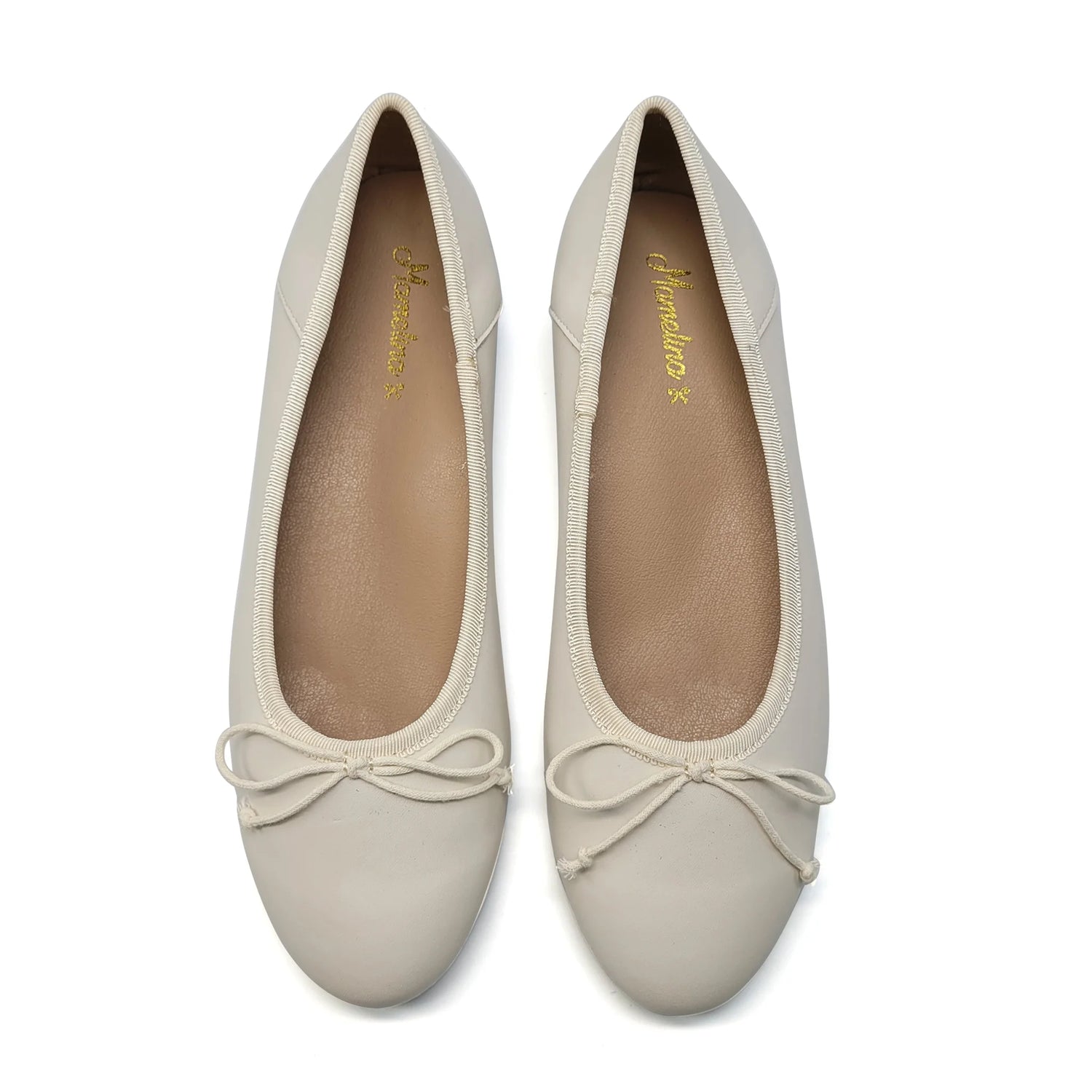 Mamelina Ivory Bow Ballet Flat 1896