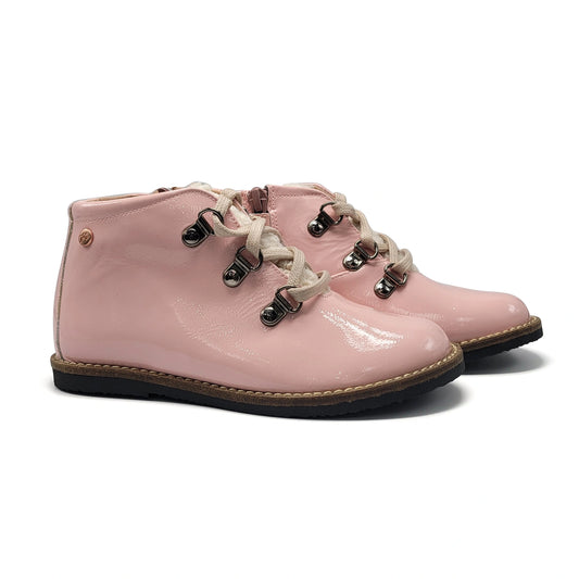 Manuela De Juan Rose Patent Lace Bootie S3104