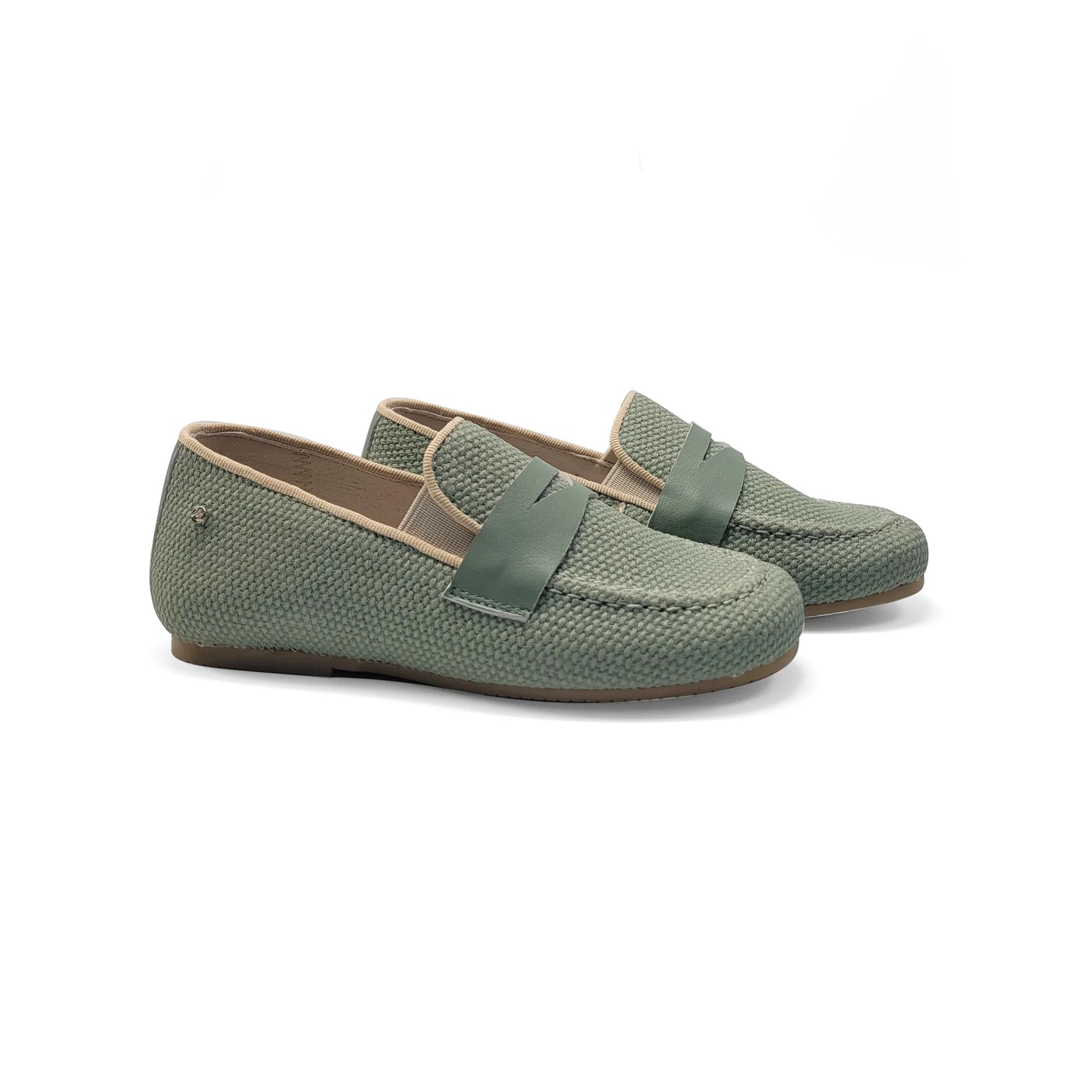 Manuela De Juna Sage Green Penny Loafer S3139