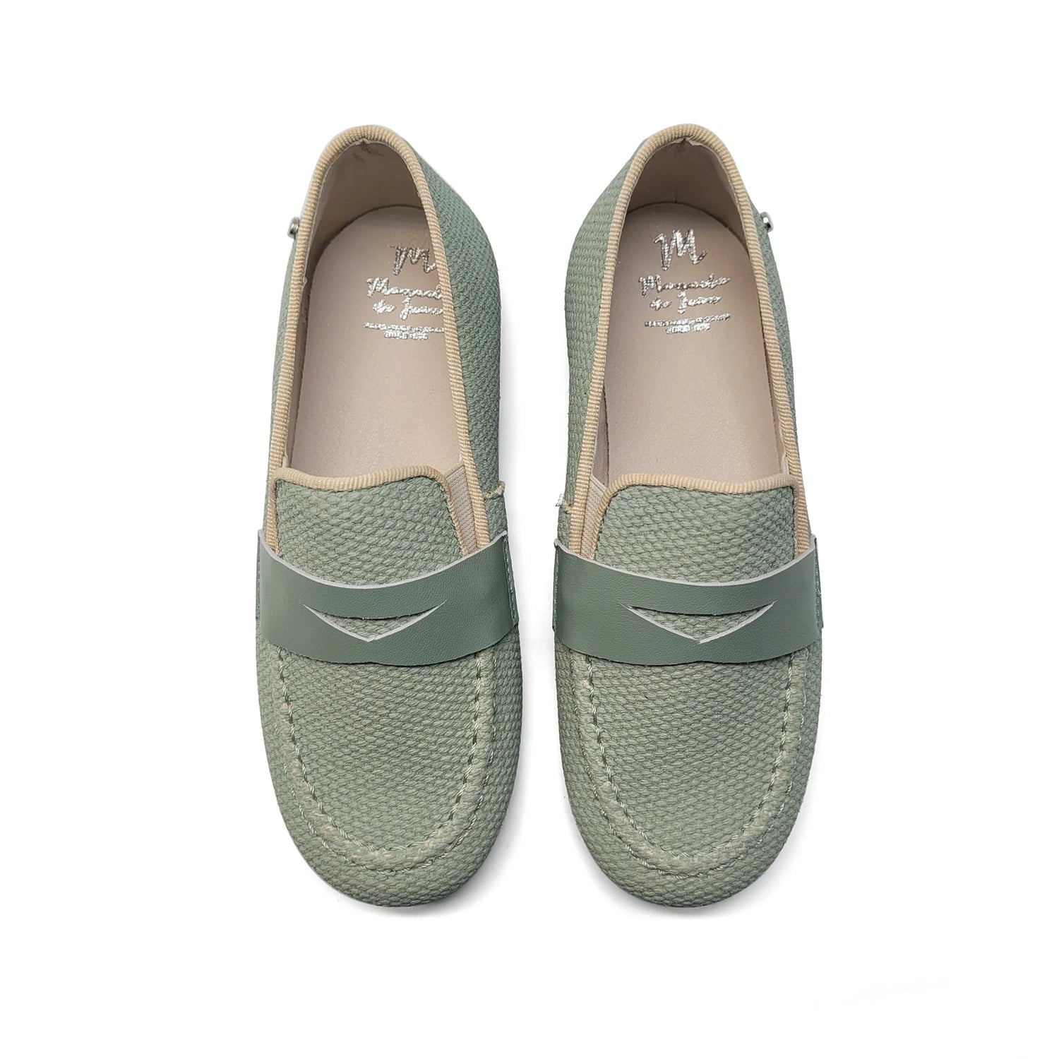 Manuela De Juna Sage Green Penny Loafer S3139