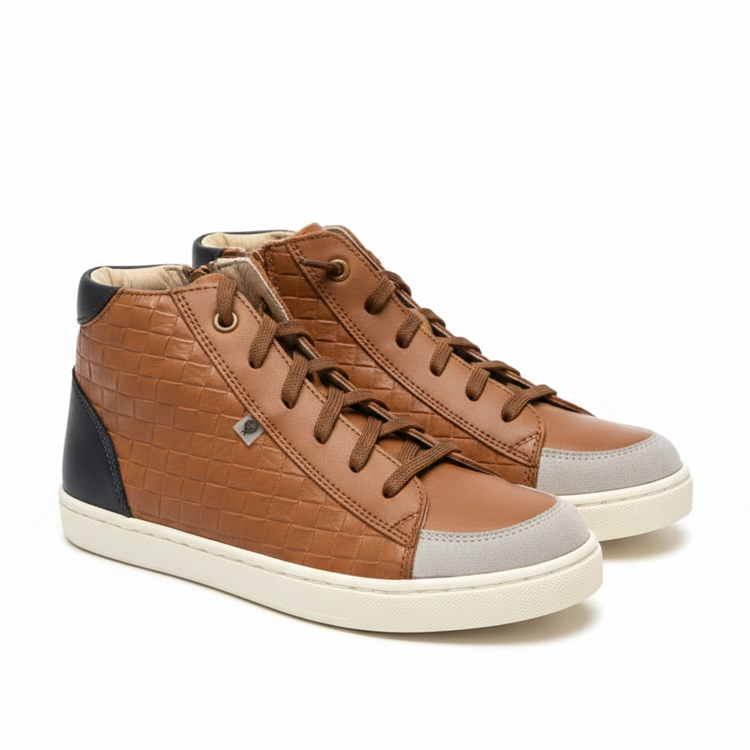 Oldsoles Tan Navy Bootie 6081