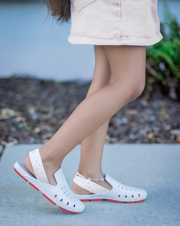 Slingers White Doodle Slingback Water Shoes