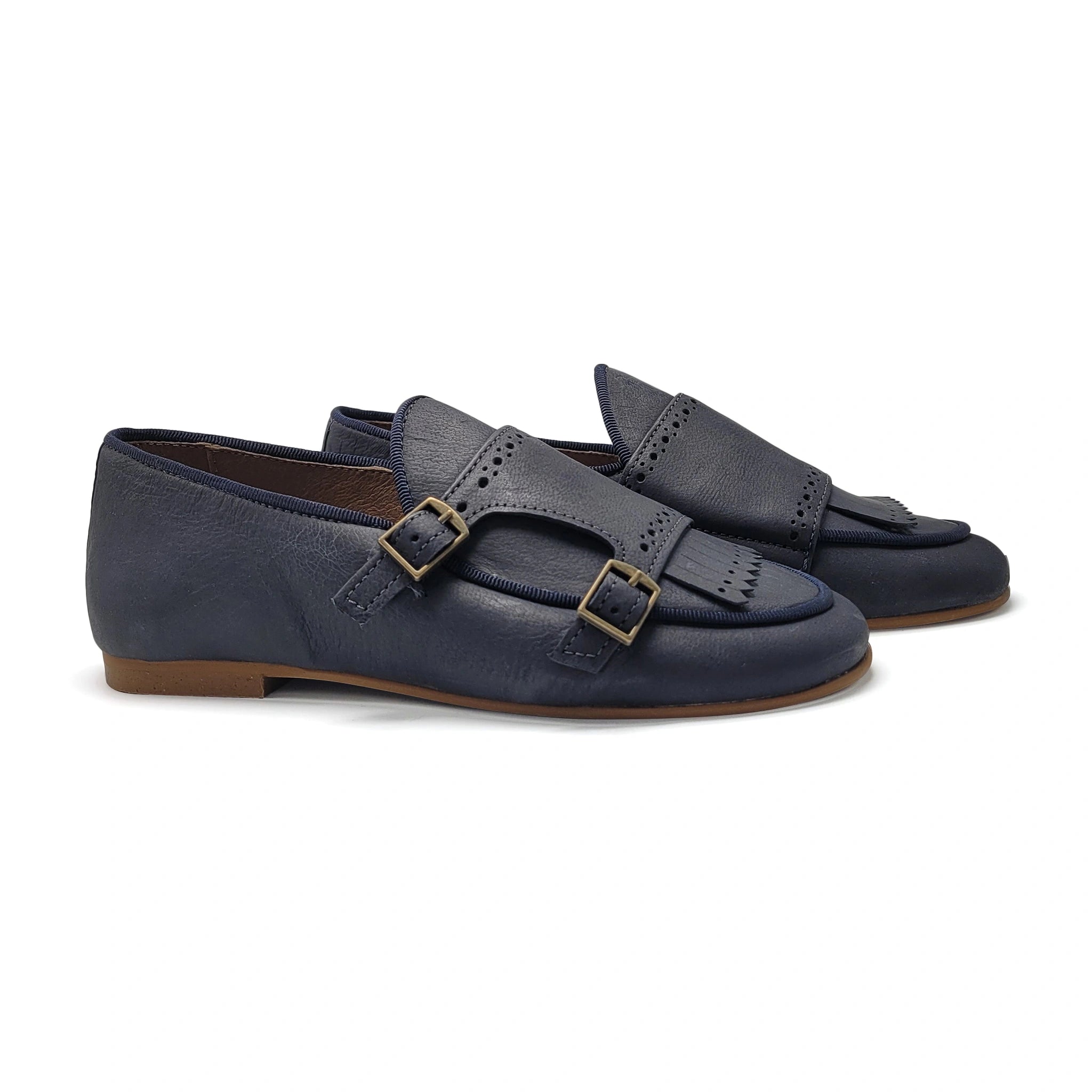 Sonatina Rogers Brushed Navy Fringe Slip on