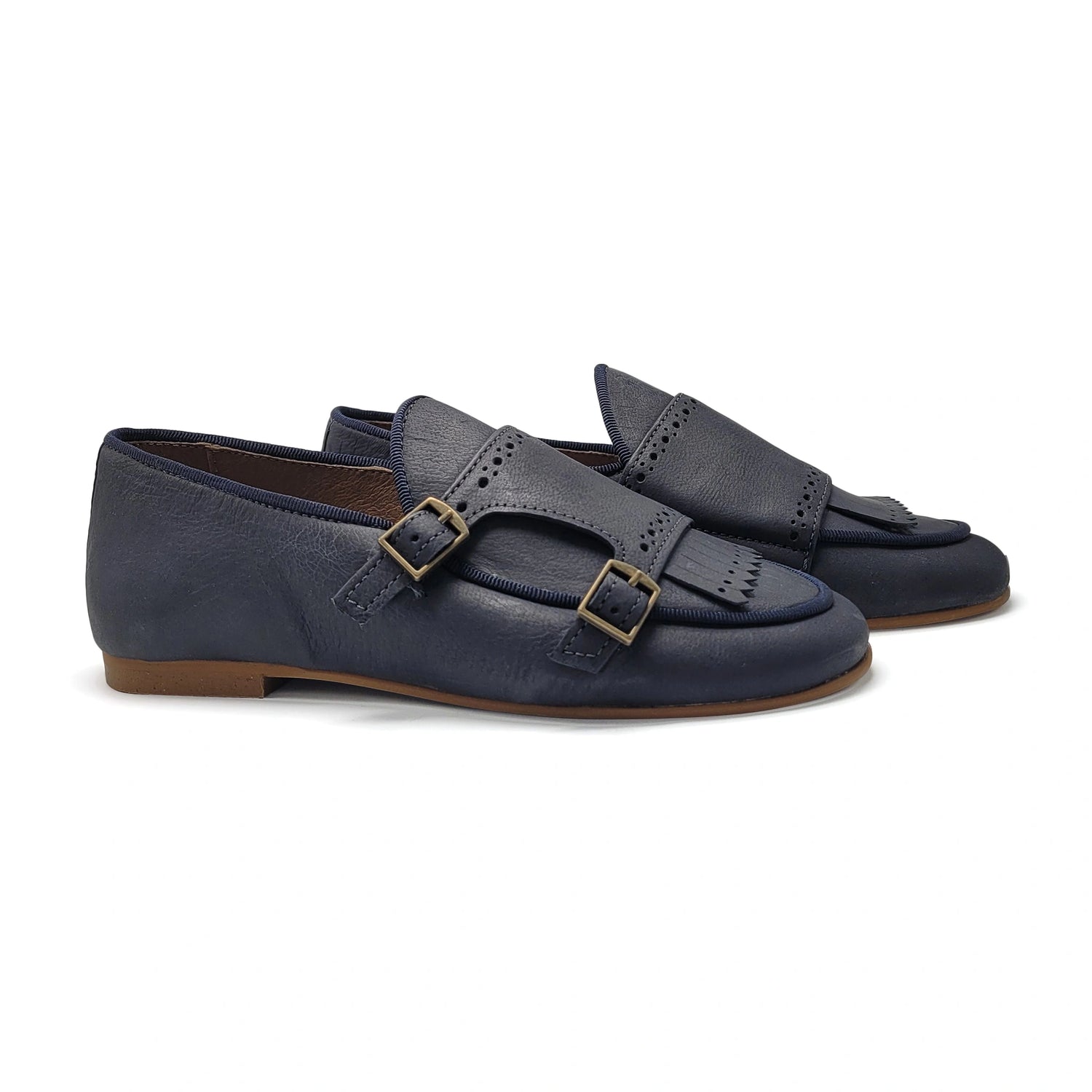 Sonatina Rogers Brushed Navy Fringe Slip on