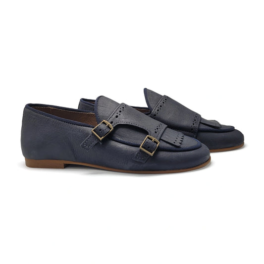 Sonatina Rogers Brushed Navy Fringe Slip on