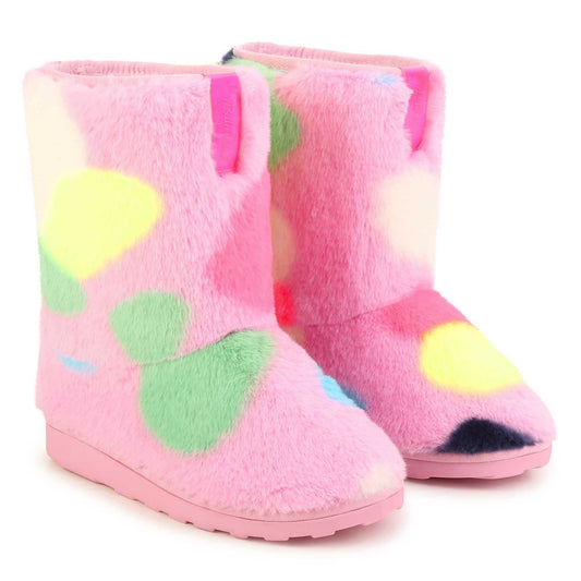 Billie Blush Pink Fur Hearts Boot 19379